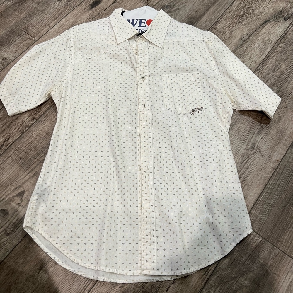 Men’s Billabong shirt Size Large white/tan
